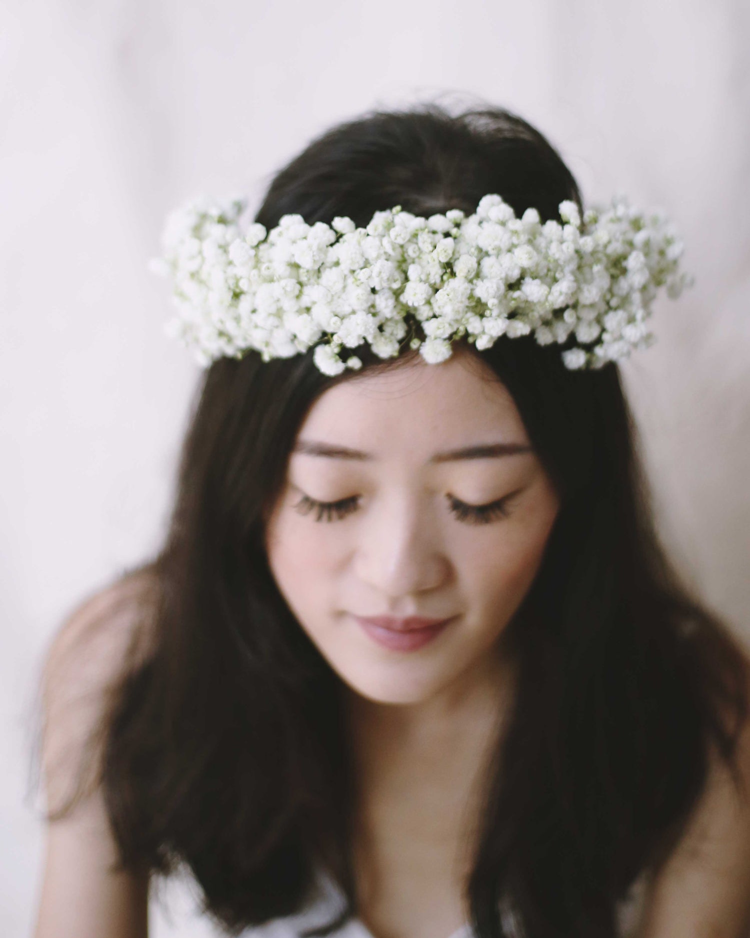Baby's Breath Half Floral Crown Wedding Flowers by Windflower Florist Singapore