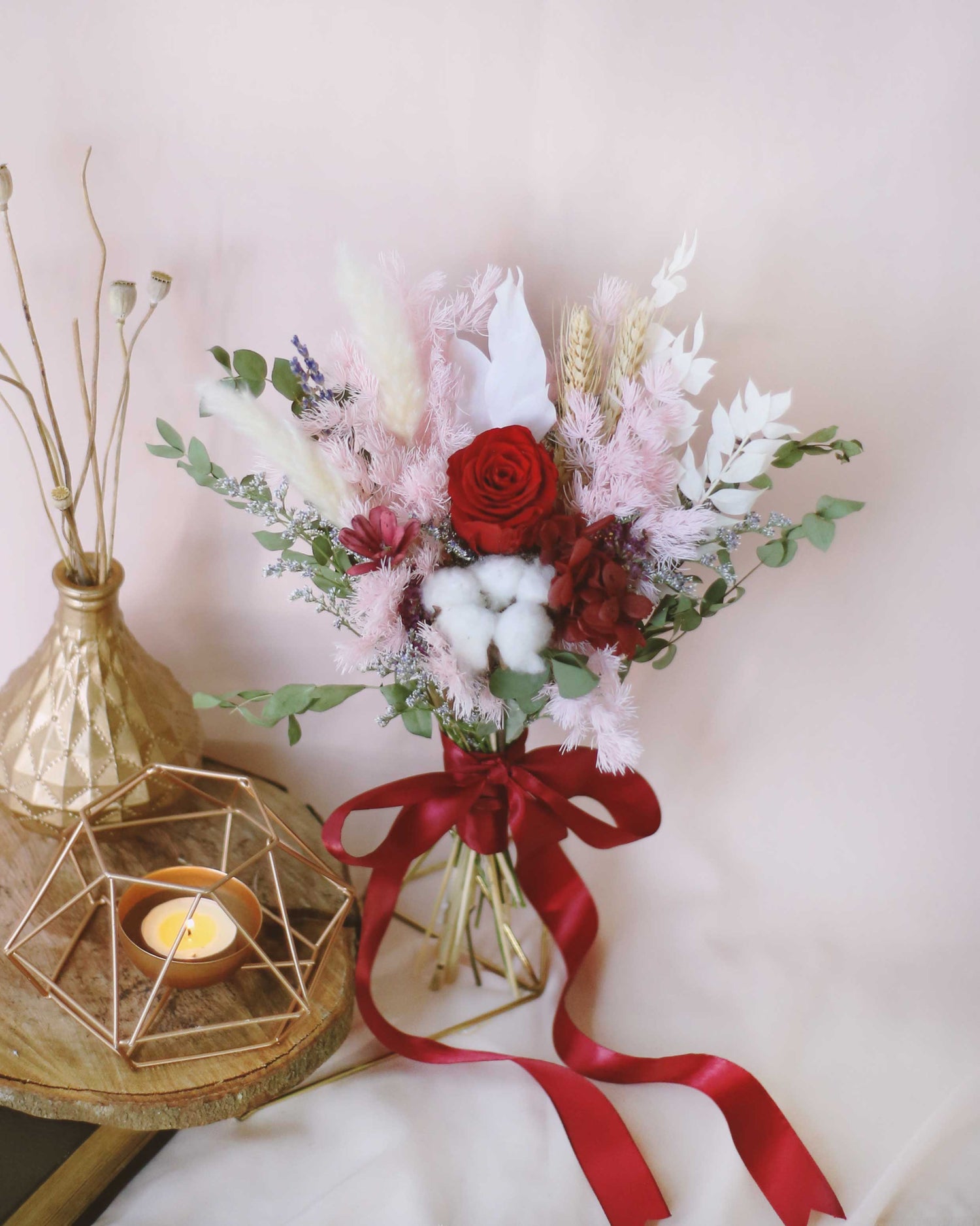 Forever Love Red Bridesmaid Bouquet Wedding Flowers | Free Same-Day Flower Delivery Singapore