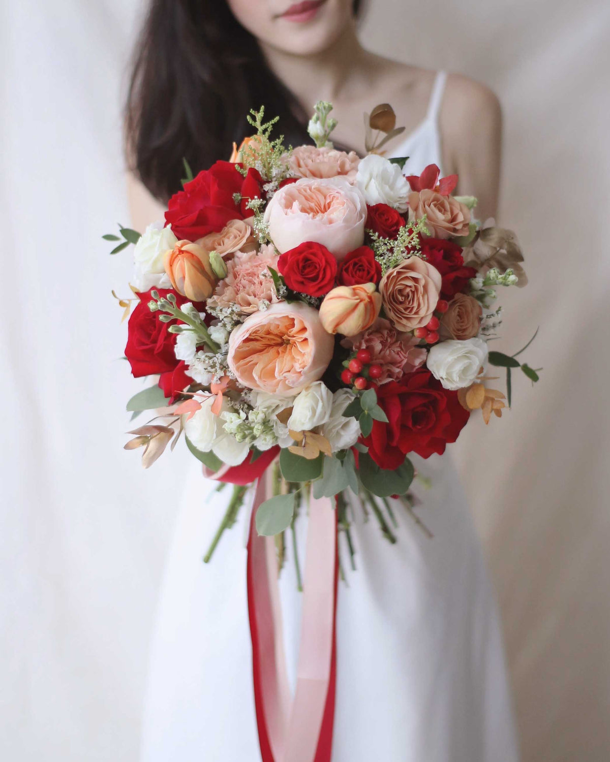 Rose Cuppa Bridal Bouquet- Rounded