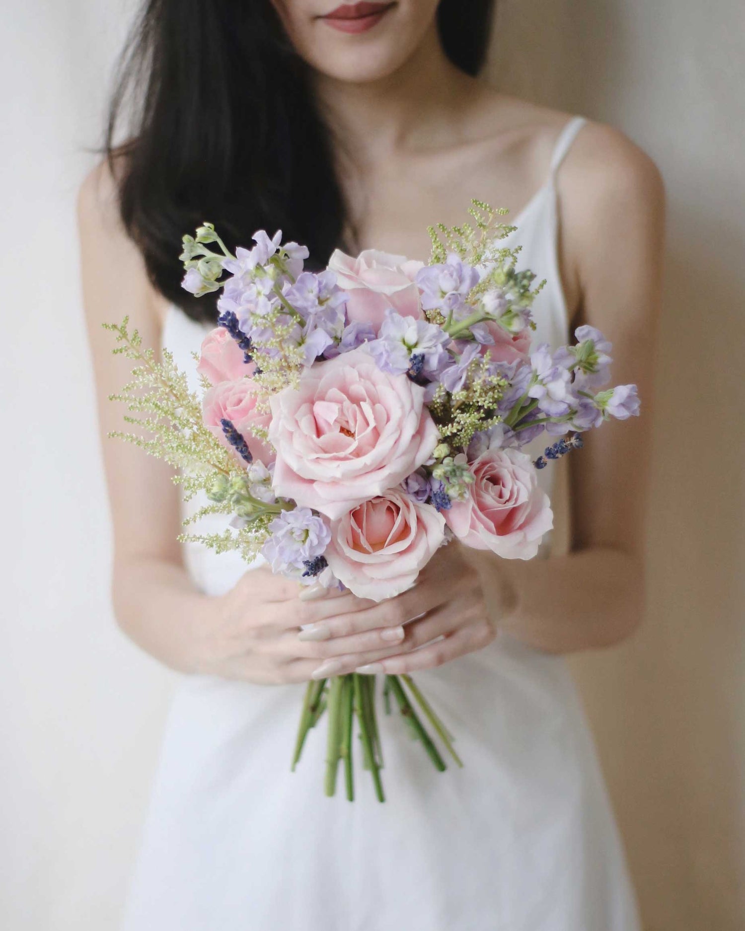 Korean Style Roses Bridal Bouquet by Windflower Florist Singapore