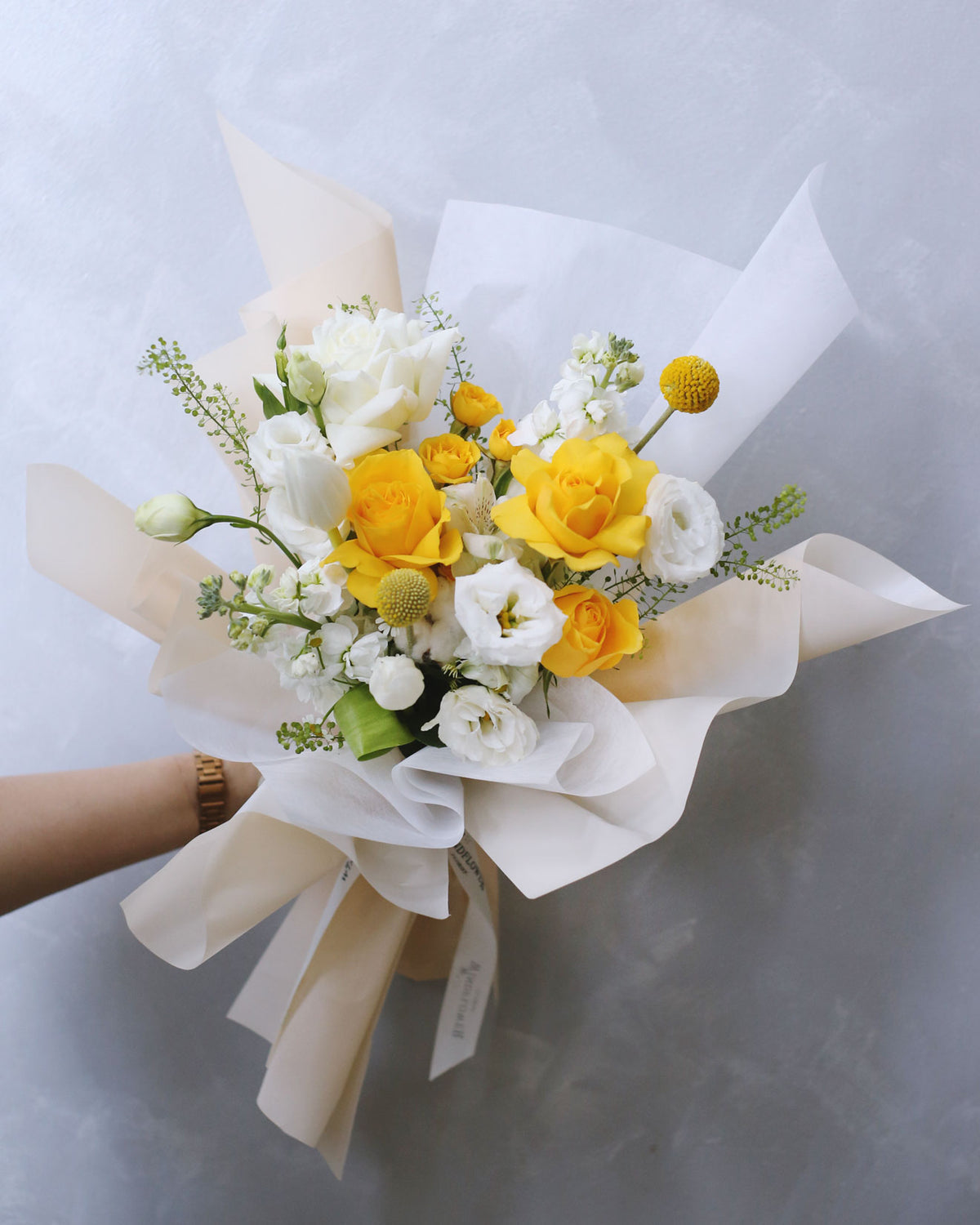 Canary Praire Hand Bouquet | Free Same-Day Flower Delivery Singapore