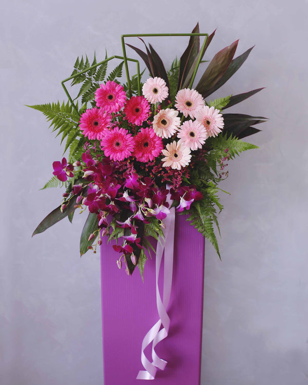 Triumphant Glory congratulatory flower stand, Singapore same-day delivery