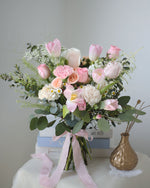 Rose Quartz Bridal Bouquet - Frontal | Free Same-Day Flower Delivery Singapore